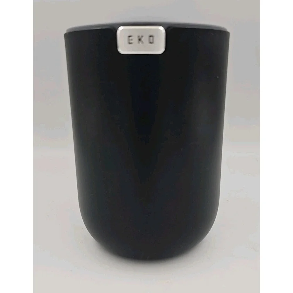 EKO Fandy Table Bin, 1.5L Mini Desk Trash Can with Swing-Top Lid Matte Black